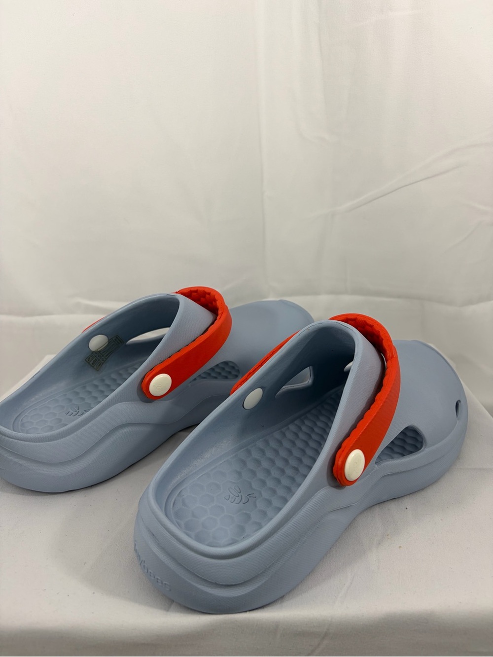 NWT Joybees Women’s Size 10W Light Blue Clog Sandals with Orange Strap - Picture 4 of 7